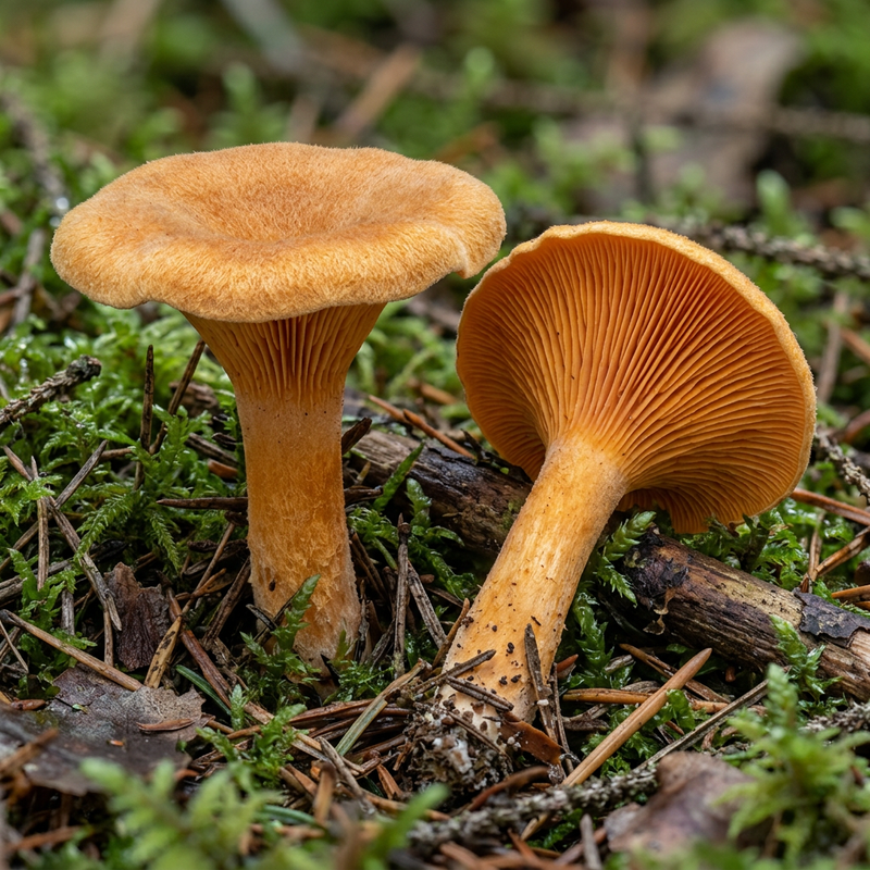 Falscher Pfifferling (Hygrophoropsis aurantiaca), AI-illustratie
