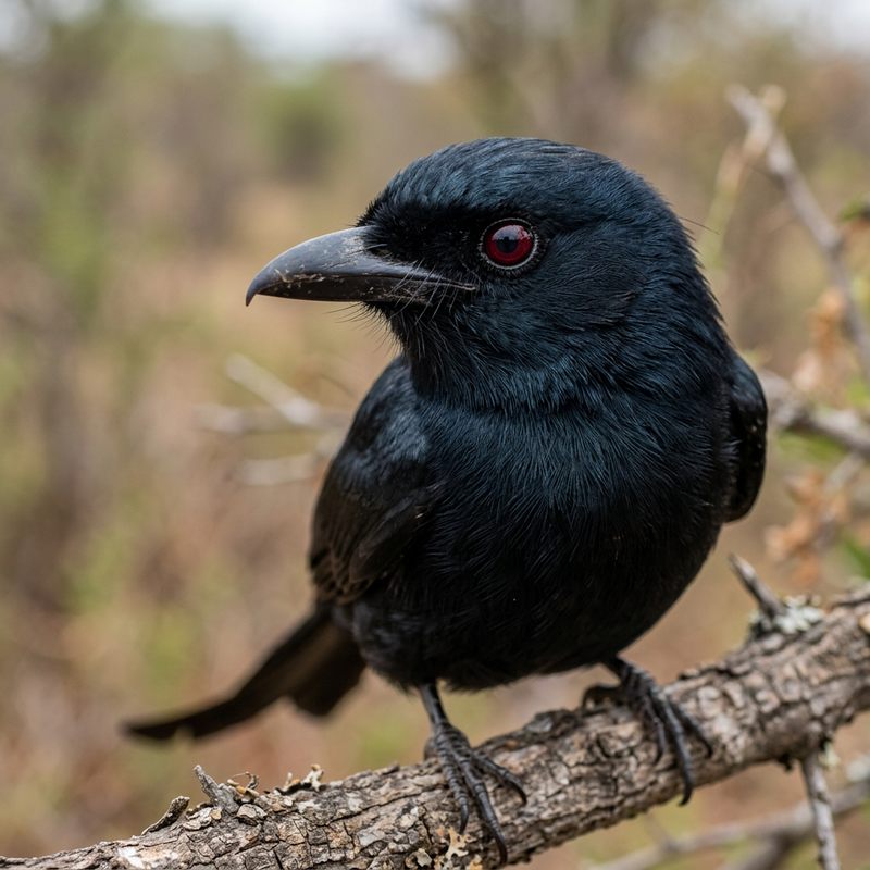 Gabelschwanzdrongo (Dicrurus adsimilis), AI-illustratie