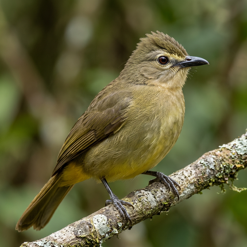 Gelbbrust-Bülbül (Pycnonotus flavescens), AI-illustratie