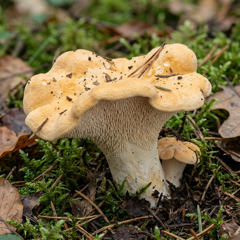 Gemeiner Semmelstoppelpilz (Hydnum repandum), AI-illustratie