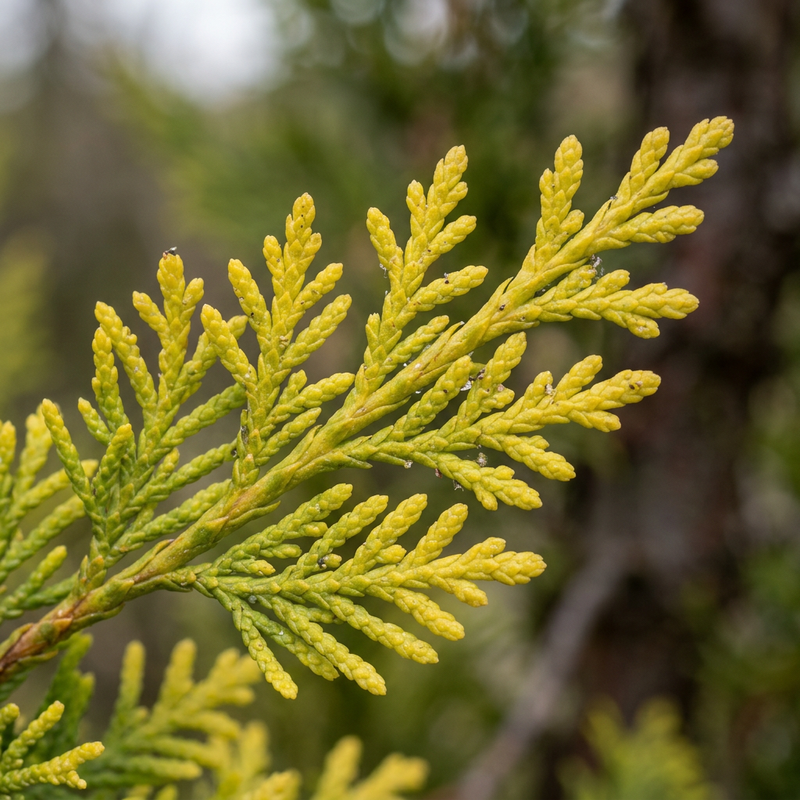 Gouden cipres (Cupressus macrocarpa), AI-illustratie