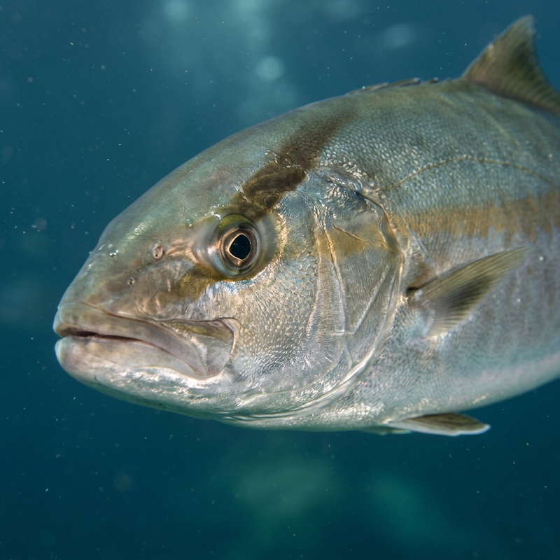 Grote Amberjack (Seriola dumerili), AI-illustratie
