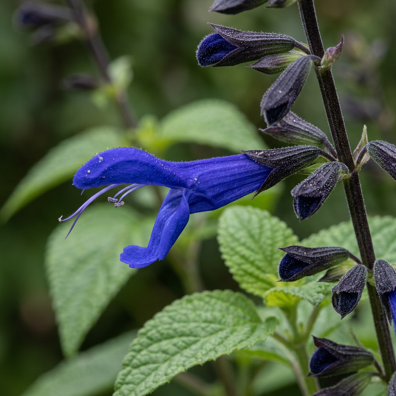 Guarani-salie (Salvia guaranitica), AI-illustratie