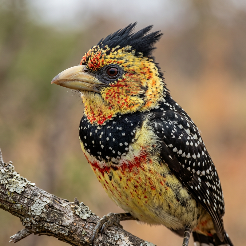 Halsband-Bartvogel (Trachyphonus vaillantii), AI-illustratie
