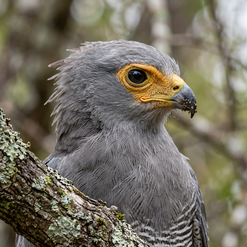 Inwijding van de grot (Polyboroides typus), AI-illustratie