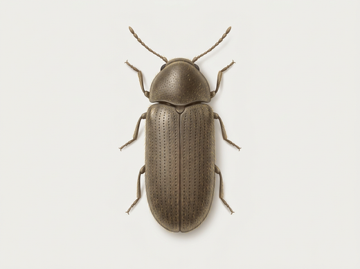Gemeenschappelijke knaagdierkever (Anobium punctatum) van bovenaf