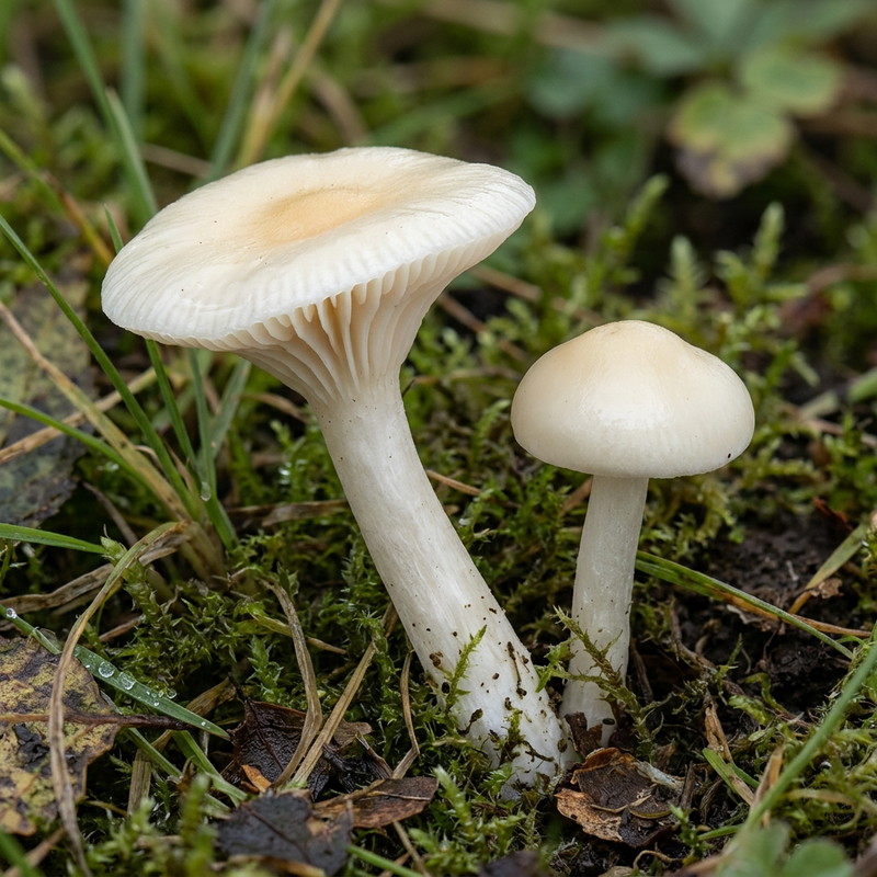 Jungfern-Schneckling (Cuphophyllus virgineus), AI-illustratie