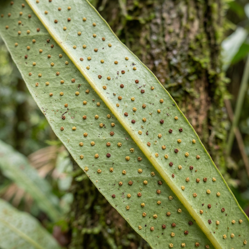 Klimmende gevlekte varen (Microsorum punctatum), AI-illustratie