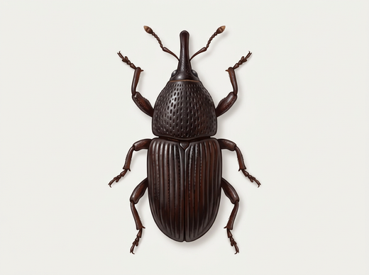 Graankever (Sitophilus granarius) van bovenaf