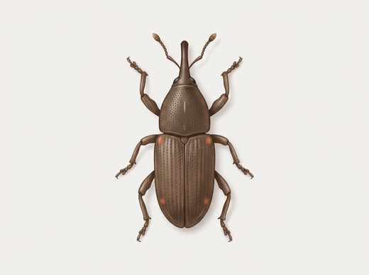 Rijstkever (Sitophilus oryzae) van bovenaf
