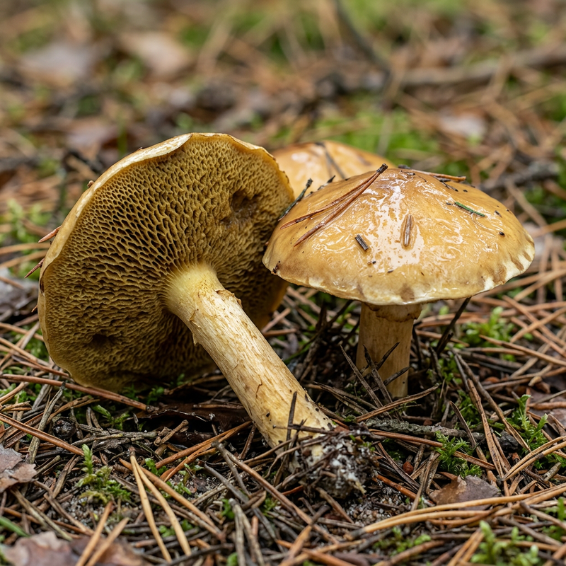 Koe boletus (Suillus bovinus), AI-illustratie