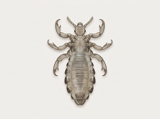 Hoofdluis (Pediculus humanus capitis) van bovenaf