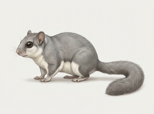 Slaapmuis (Glis glis) vanaf de zijkant