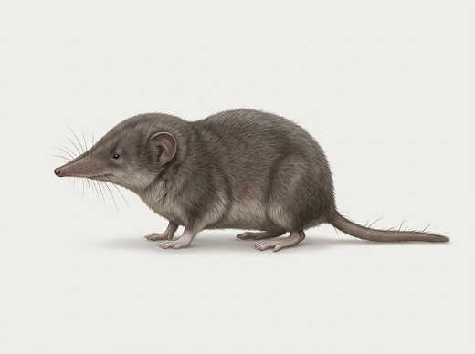 Spitsmuis (Soricidae) vanaf de zijkant