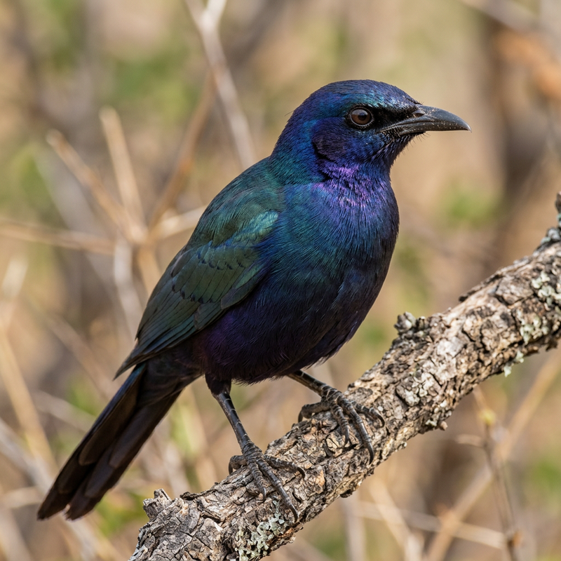 Meves-Glanzstar (Lamprotornis mevesii), AI-illustratie