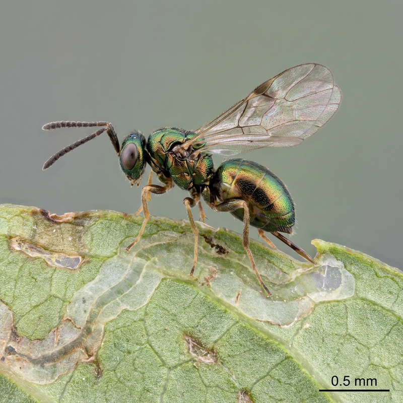 Mijnwerker vlieg parasitaire wesp