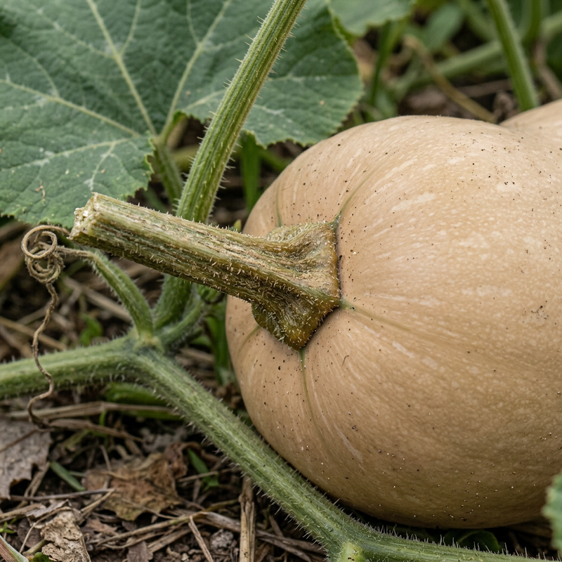 Moschus-Kürbis (Butternut-Kürbis) (Cucurbita moschata), AI-illustratie