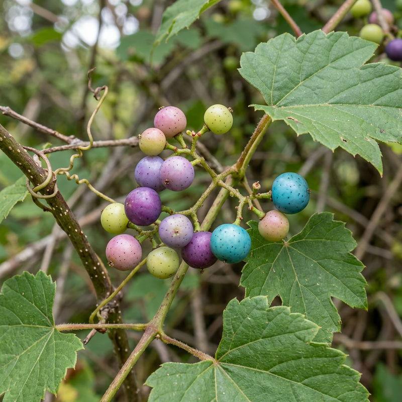 Porzellanbeere (Ampelopsis glandulosa), AI-illustratie