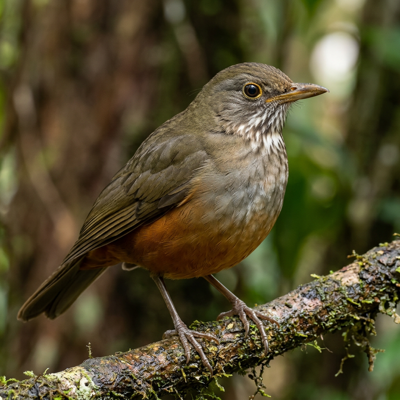 Rotbauchdrossel (Turdus rufiventris), AI-illustratie