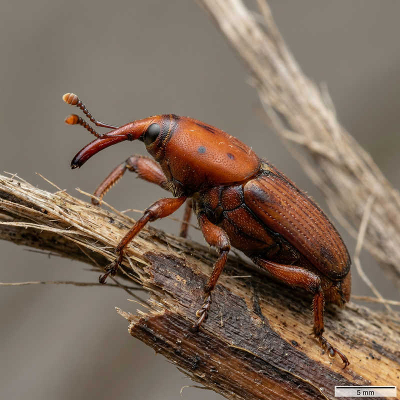 Rode palmkever (Rhynchophorus ferrugineus), AI-illustratie