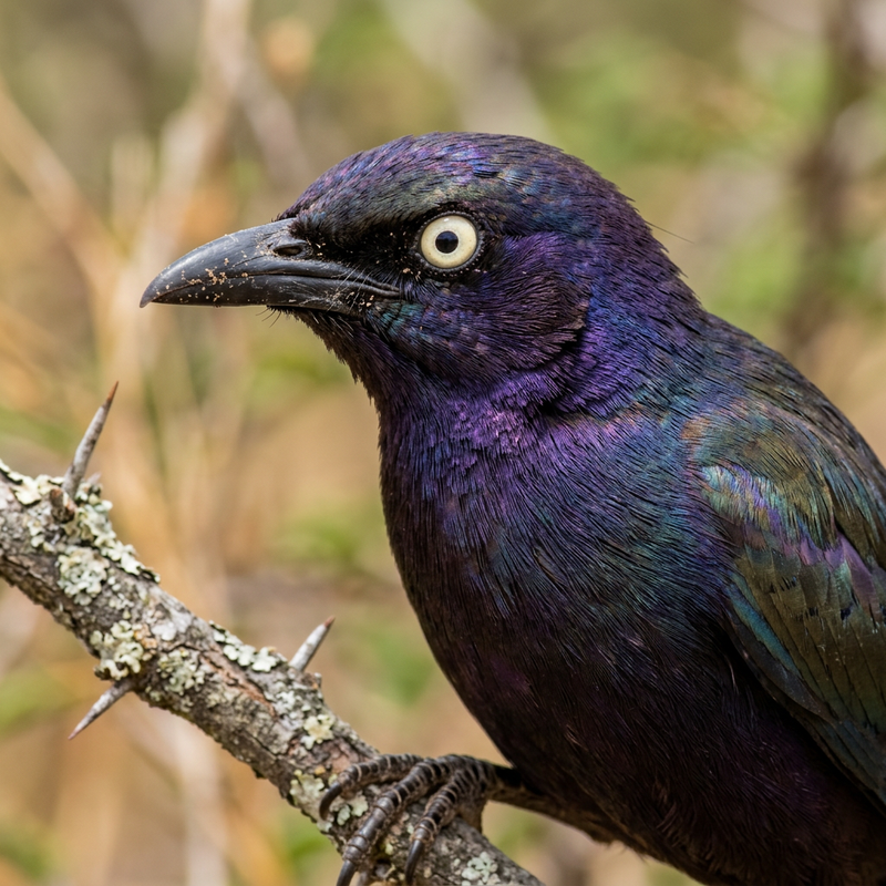 Rüppell-Glanzstar (Lamprotornis purpuroptera), AI-illustratie
