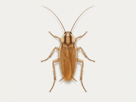 Duitse kakkerlak (Blattella germanica) van bovenaf