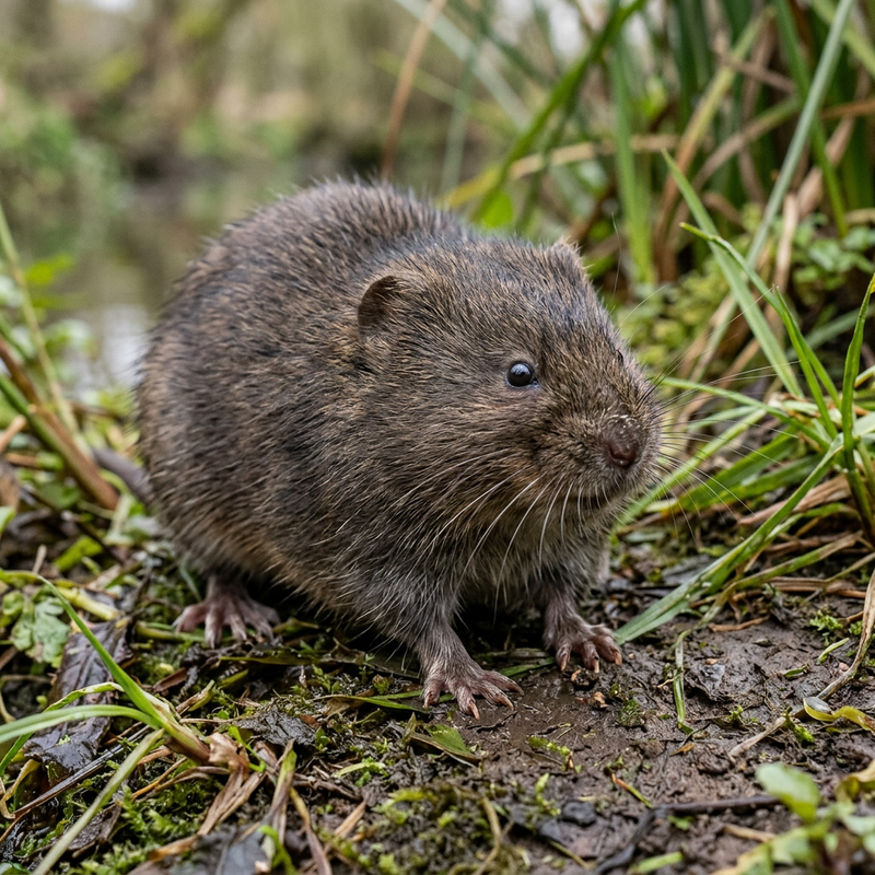 watermuis (Arvicola amphibius), AI-illustratie