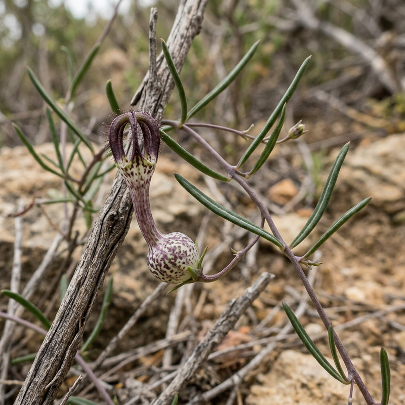Schmalblättrige Leuchterblume (Ceropegia linearis), AI-illustratie