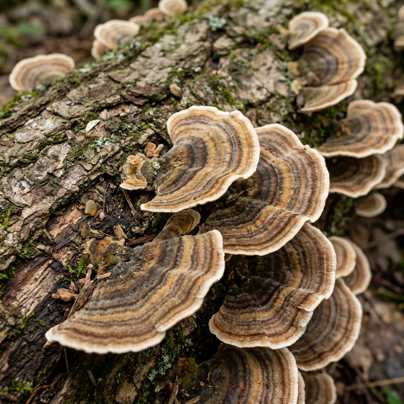 Vlinder Tramete (Trametes versicolor), AI-illustratie