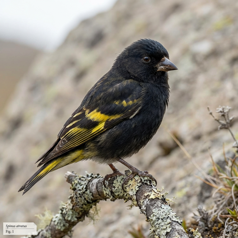 Siskin met zwarte borst
