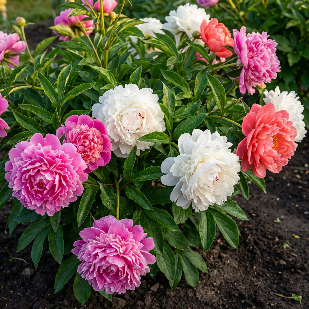 Pfingstrose nach Düngung — volle Blütenpracht