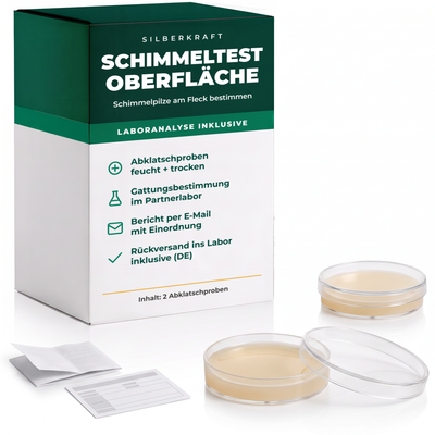 Silberkraft schimmeltest oppervlak met labanalyse – contactmonsters voor de verdachte vlek