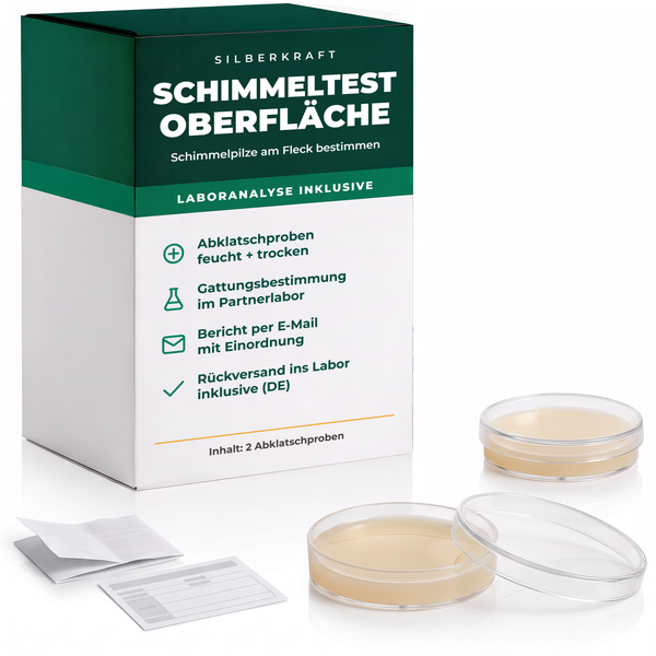 Silberkraft schimmeltest oppervlak met labanalyse – contactmonsters voor de verdachte vlek