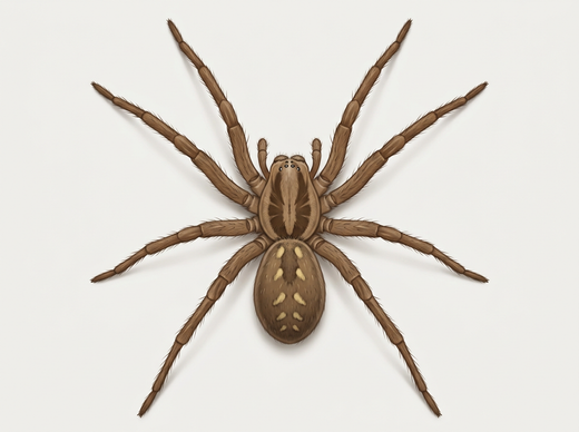 Grote huisspin (Eratigena atrica) van bovenaf