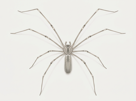 Grote trillende spin (Pholcus phalangioides) van bovenaf