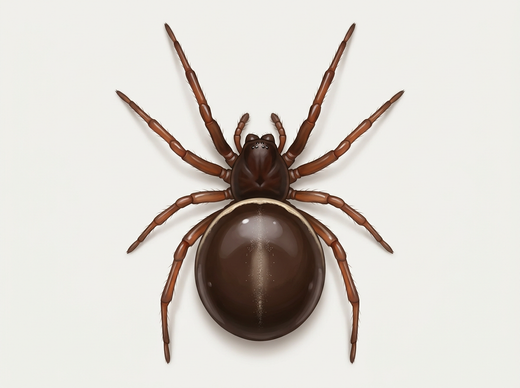 Gemeenschappelijke dikke spin (Steatoda bipunctata) van bovenaf