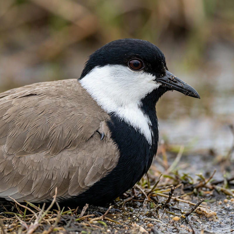 Spornkiebitz (Vanellus spinosus), AI-illustratie