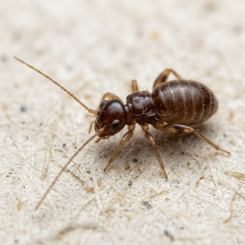 Huisstofluis (geslacht Lepinotus) (Lepinotus), AI-illustratie