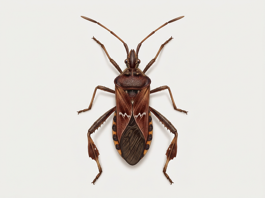 Amerikaanse dennenwants (Leptoglossus occidentalis) van bovenaf