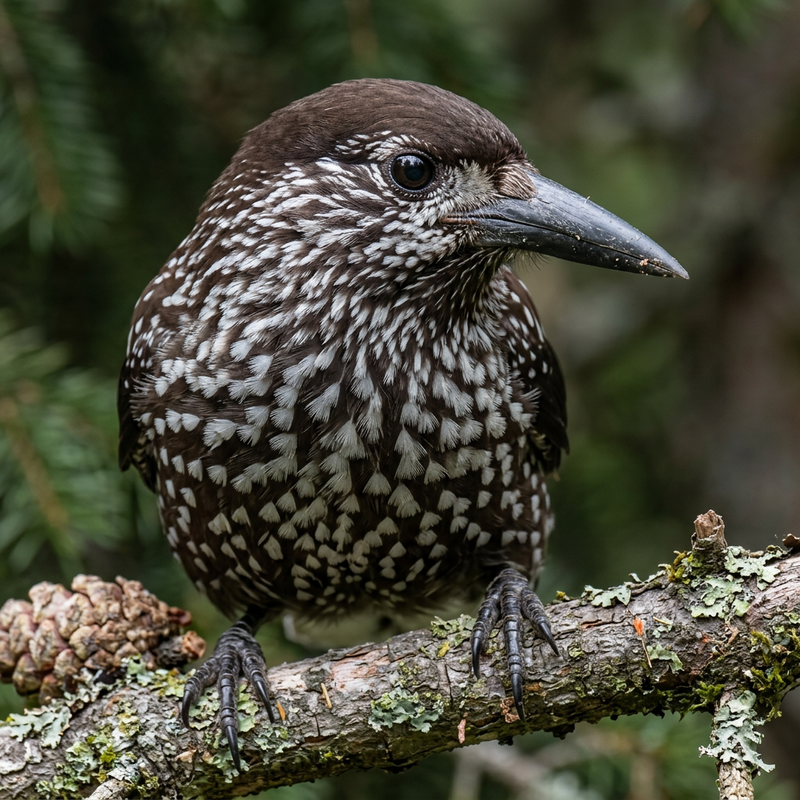 pijnboom gaai (Nucifraga caryocatactes), AI-illustratie
