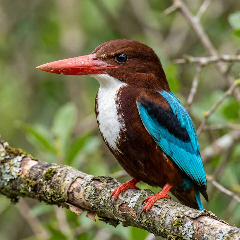 Weißkehliest (Halcyon smyrnensis), AI-illustratie