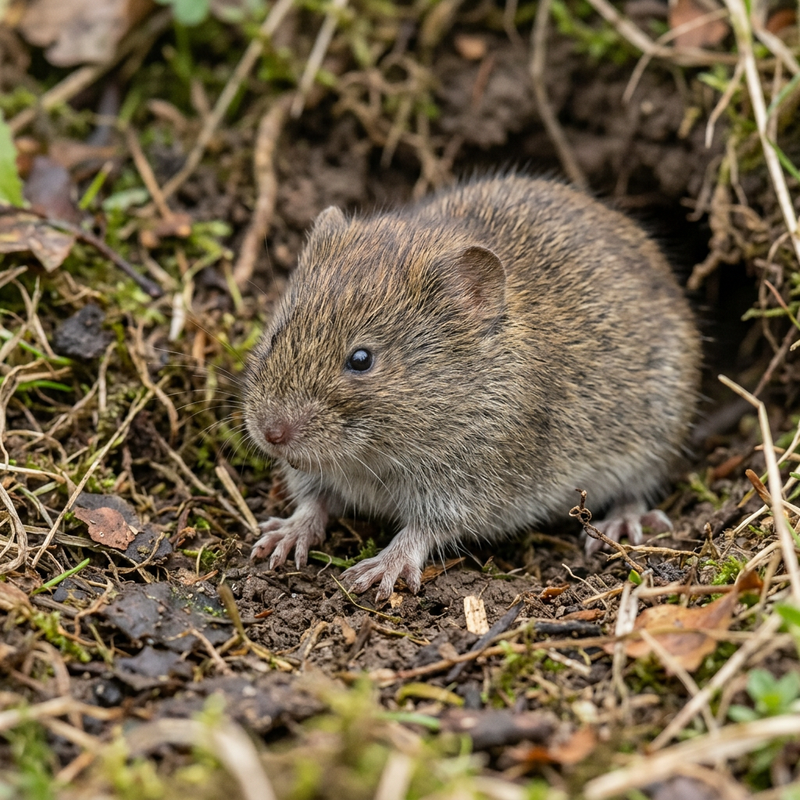 Woelmuis (Microtus sp.) (Microtus), AI-illustratie