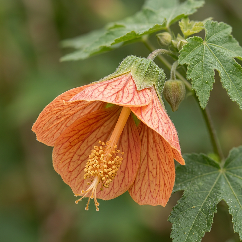 Kamer kaasjeskruid (Abutilon hybridum), AI-illustratie