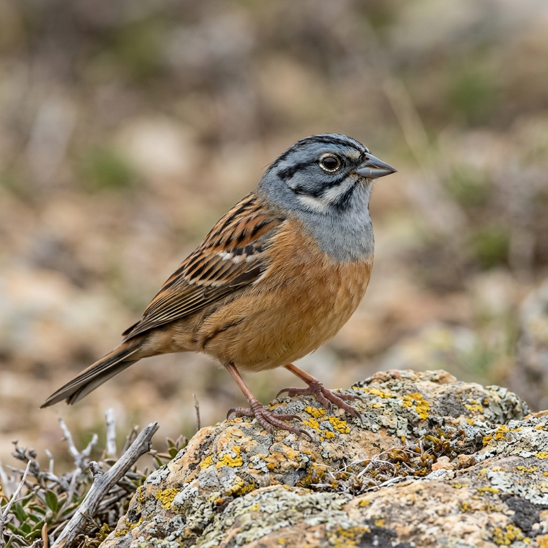 Ritsvlaggenlijn (Emberiza cia), AI-illustratie