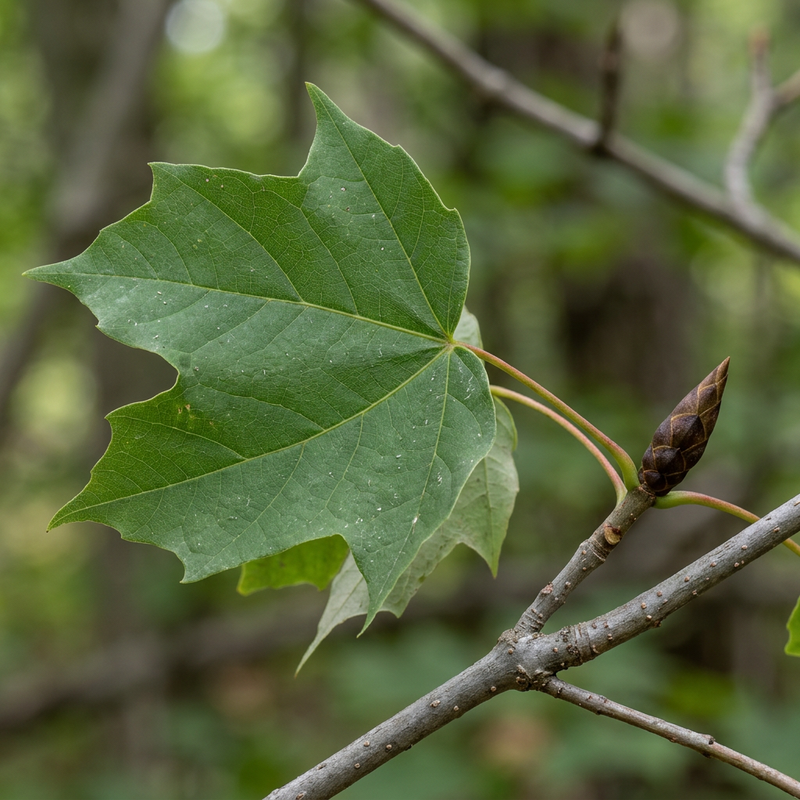 Suiker esdoorn (Acer saccharum), AI-illustratie