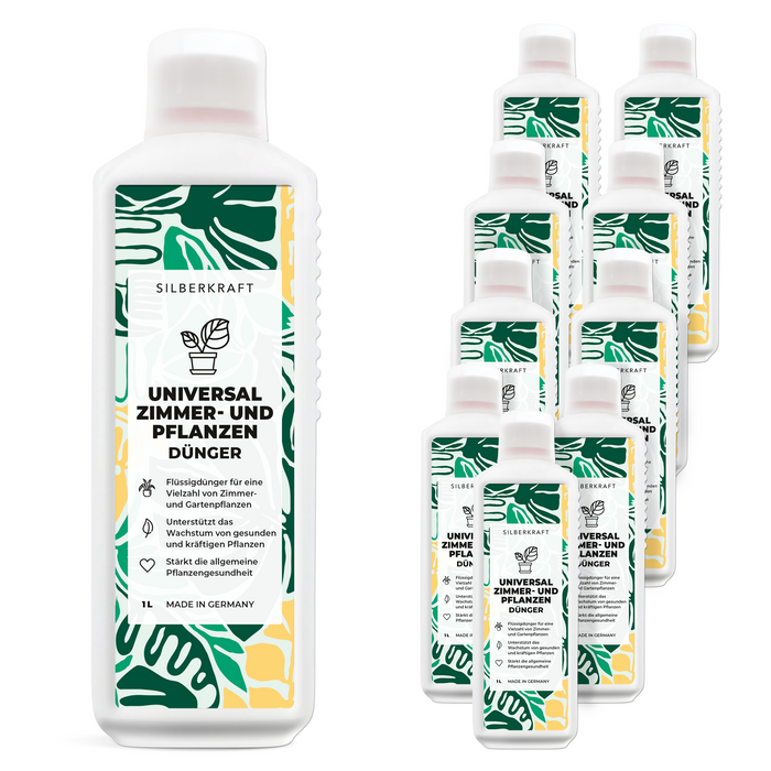 Universaldünger für Zimmer- und Gartenpflanzen - Mineralischer NPK Flüssigdünger mit Stickstoff - Dünger für Gemüse - Pflanzendünger - Silberkraft