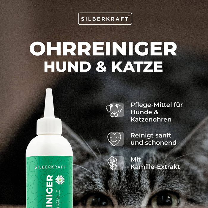 Ohrreiniger mit Kamillen-Extrakt für Hunde & Katzen - Silberkraft