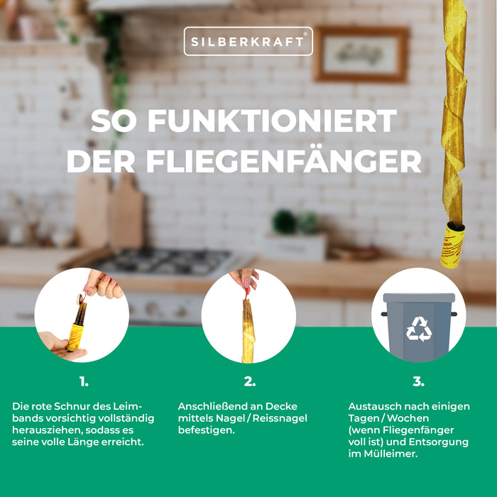 Fliegenfänger - Fliegenfalle für Fliegen - Silberkraft