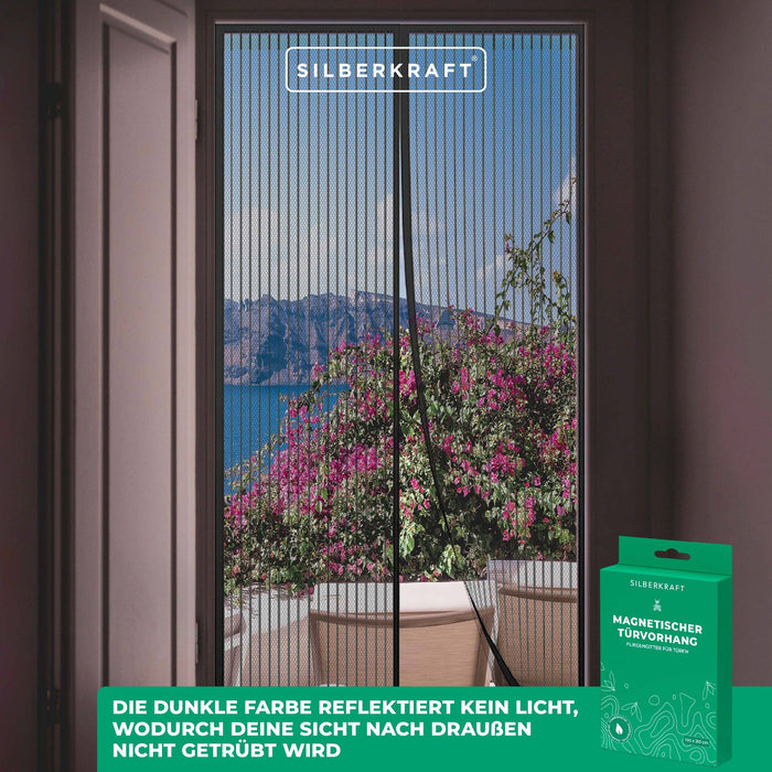 Fliegengitter für Türen - 100 x 210 cm - ohne Bohren - Silberkraft