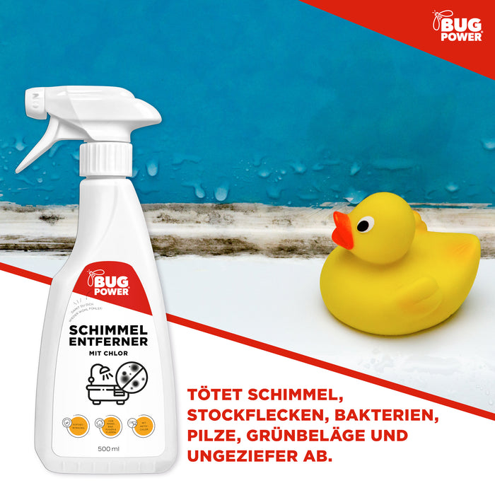 Schimmelentferner Spray mit Chlor - für Fliesen, Fugen, Wände & Decken Schimmel Entferner Aktiv Chlor - Silberkraft